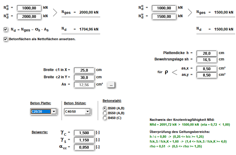System 16 Durchleitung Stuetzenlasten